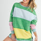 Aemi+Co Rugby Color Block Stripe Sweatershirt Sweatshirts