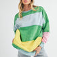 Aemi+Co Rugby Color Block Stripe Sweatershirt Sweatshirts