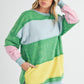 Aemi+Co Rugby Color Block Stripe Sweatershirt Sweatshirts