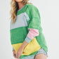 Aemi+Co Rugby Color Block Stripe Sweatershirt Sweatshirts