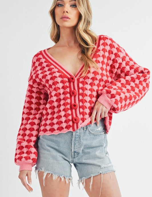 PINK RED S Fantasia Cardigan | Cardigans Daverri Fashions