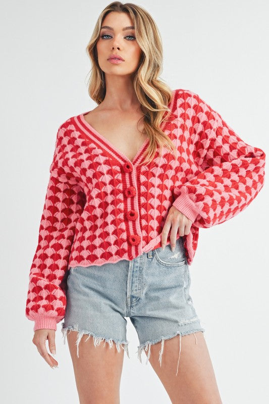 Fantasia Cardigan PINK RED S Cardigans