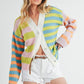 Aemi+Co Striped Drop Shoulder Button Up Cardigan Sweater Cardigans
