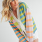 Aemi+Co Striped Drop Shoulder Button Up Cardigan Sweater Cardigans