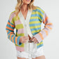 Aemi+Co Striped Drop Shoulder Button Up Cardigan Sweater Cardigans