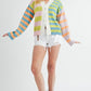 Aemi+Co Striped Drop Shoulder Button Up Cardigan Sweater Cardigans