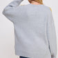 Jade by Jane oversized knit sweater in light gray with yellow shoulder accents