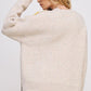 Jade by Jane oversized long sleeve floral graphic knit sweater in cozy off-white