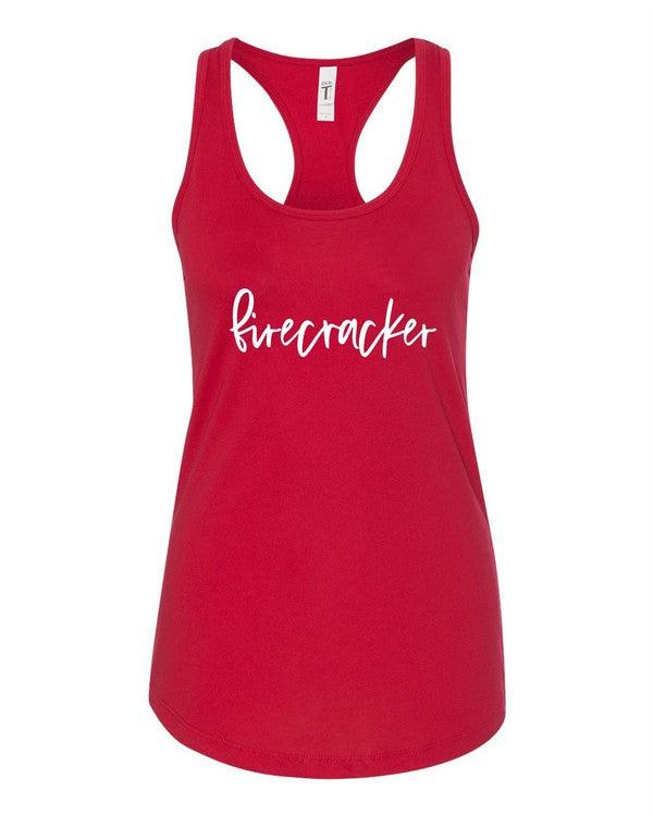 Firecracker Summer Graphic Tank Red Shirts & Tops