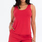 Basic Comfy Tank Top Mini Casual Shorts Set Red Short Sets