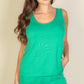Basic Comfy Tank Top Mini Casual Shorts Set Green Short Sets