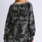 Umgee Full Size Camo Print Ribbed Hem French Terry Mini Dress Plus Size