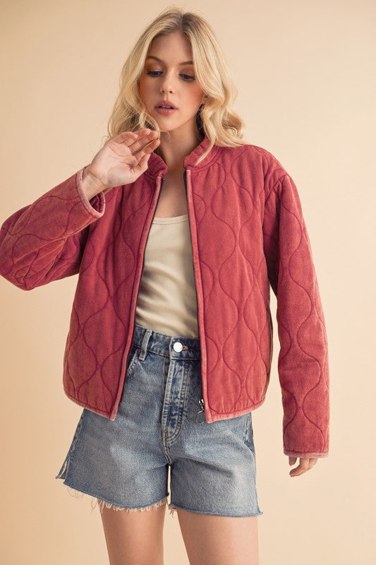 Kendl Quilted Jacket WINE Jackets