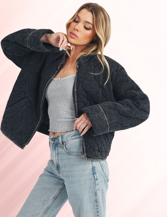 BLACK S Kendl Quilted Jacket | Jackets Daverri Fashions