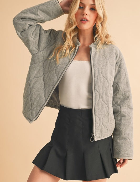 GRAY Kendl Quilted Jacket | Jackets Daverri Fashions