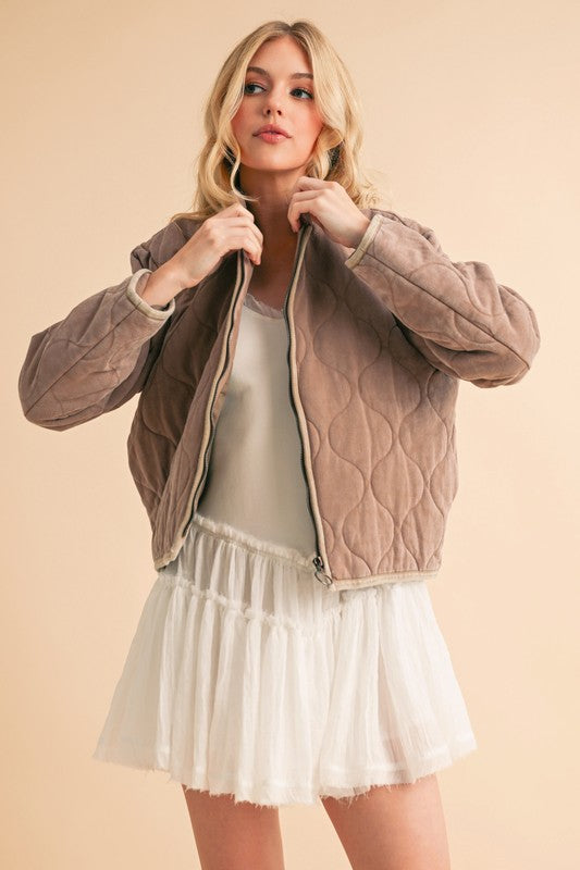 Kendl Quilted Jacket BROWN S Jackets