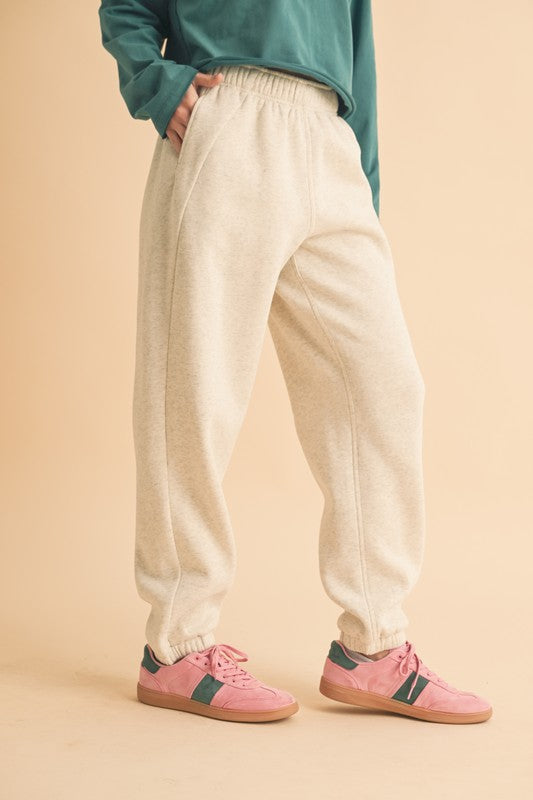 Aemi+Co Rani Jogger Sweatpants HEATHER BONE S Sweatpants