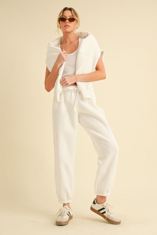 Aemi+Co Rani Jogger Sweatpants WHITE S Sweatpants