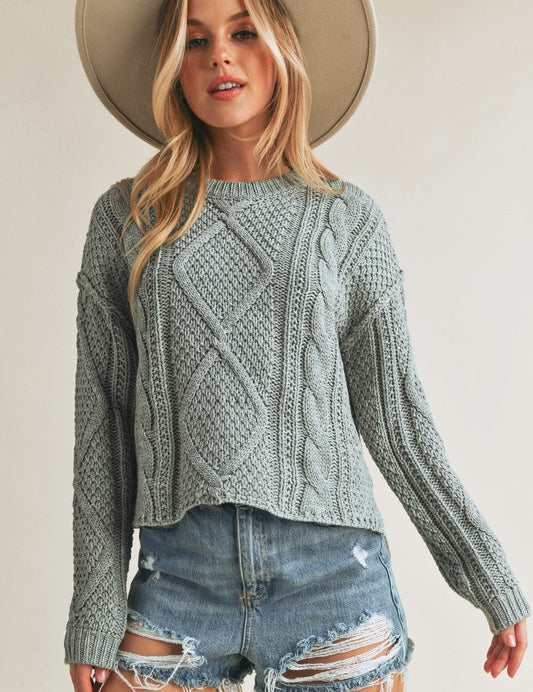 Relaxed Fit Adela Cable Knit Sweater Tops