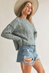 Relaxed Fit Adela Cable Knit Sweater HEATHER GRAY S Sweaters