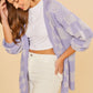 Annie Wear Checkered Open Front Drop Shoulder Cardigan Cardigans
