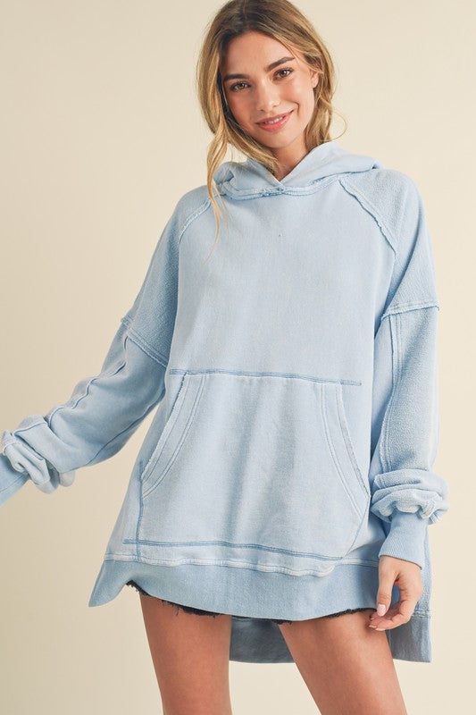Deb Washed Hoodie SKY S