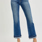 RISEN Mid Rise Ankle Straight Cuffed Jeans - DAVERRI FASHIONS