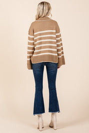 Striped Knit Bell Sleeve Sweater Tops