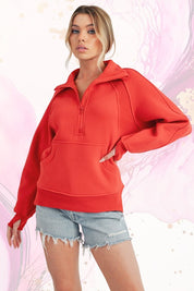 Long Dove Funnel Neck Half Long Zip | Daverri Fashions