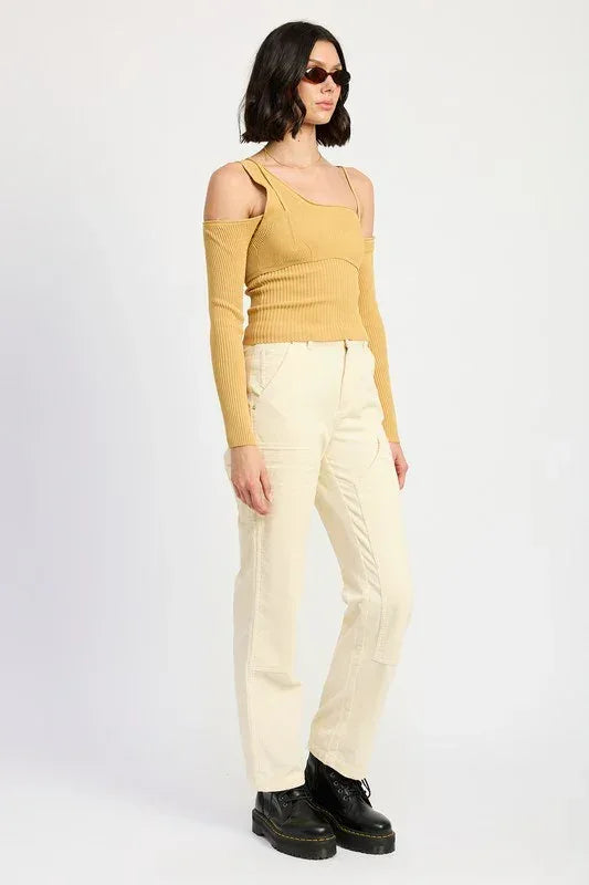 CORDUROY FULL PANTS WITH POCKETS - DAVERRI FASHIONS