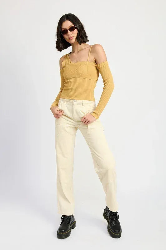 CORDUROY FULL PANTS WITH POCKETS - DAVERRI FASHIONS