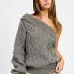 OVERSIZED ONE SHOULDER SWEATER - DAVERRI FASHIONS