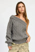 OVERSIZED ONE SHOULDER SWEATER - DAVERRI FASHIONS
