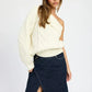 OVERSIZED ONE SHOULDER SWEATER - DAVERRI FASHIONS