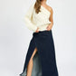 OVERSIZED ONE SHOULDER SWEATER - DAVERRI FASHIONS