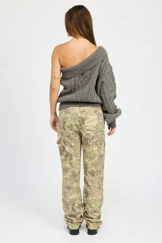 OVERSIZED ONE SHOULDER SWEATER - DAVERRI FASHIONS