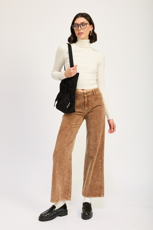 DISTRASSED CORDUROY PANTS | Pants Daverri Fashions
