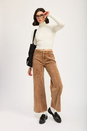 SEPIA DISTRASSED CORDUROY PANTS | Pants Daverri Fashions