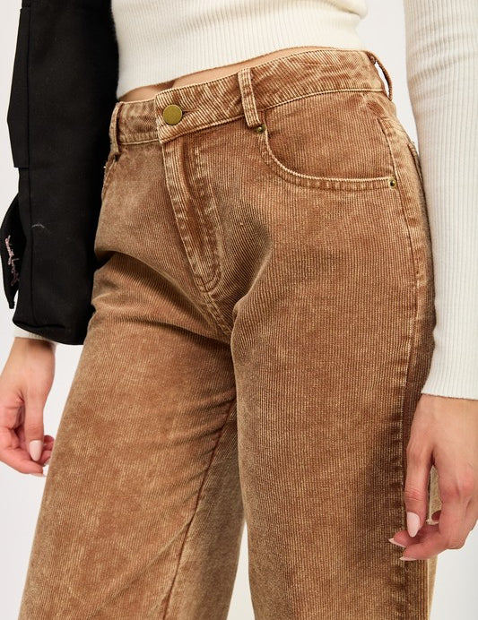 DISTRASSED CORDUROY PANTS | Pants Daverri Fashions