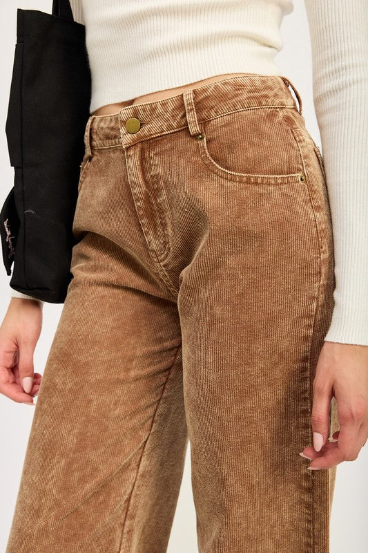 DISTRASSED CORDUROY PANTS | Pants Daverri Fashions