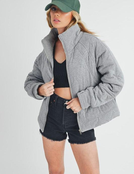 CHARCOAL Aemi+Co Darla Quilted Jacket | Jackets Daverri Fashions