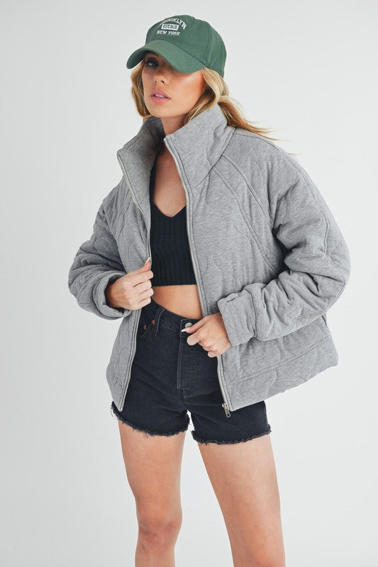 Aemi+Co Darla Quilted Jacket CHARCOAL Jackets