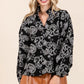 Paisley Eyelet Laced Button-Up Blouse - DAVERRI FASHIONS