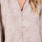 Paisley Eyelet Laced Button-Up Blouse - DAVERRI FASHIONS