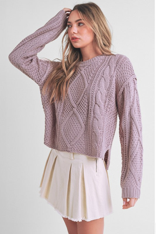 Relaxed Fit Adela Cable Knit Sweater Tops