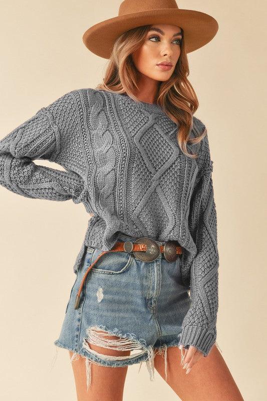 Relaxed Fit Adela Cable Knit Sweater Sweaters