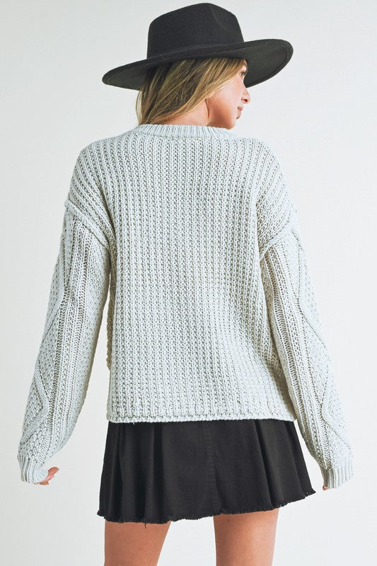 Relaxed Fit Adela Cable Knit Sweater Tops