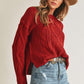 Relaxed Fit Adela Cable Knit Sweater Sweaters