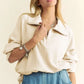 Davi & Dani Drawstring Hem Half Zip Raglan Sleeve Sweatshirt Sweatshirts