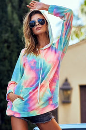 BiBi Tie Dye French Terry Hoodie with Kangaroo Pocket | Hoodies Daverri Fashions